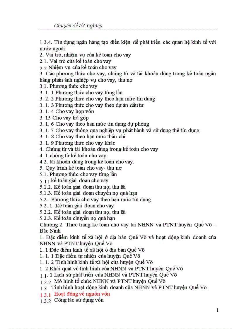 image for page Một số giải pháp nhằm nâng cao hiệu quả công tác kế toán cho vay tại NHNo và PTNT huyện Quế Võ 1
