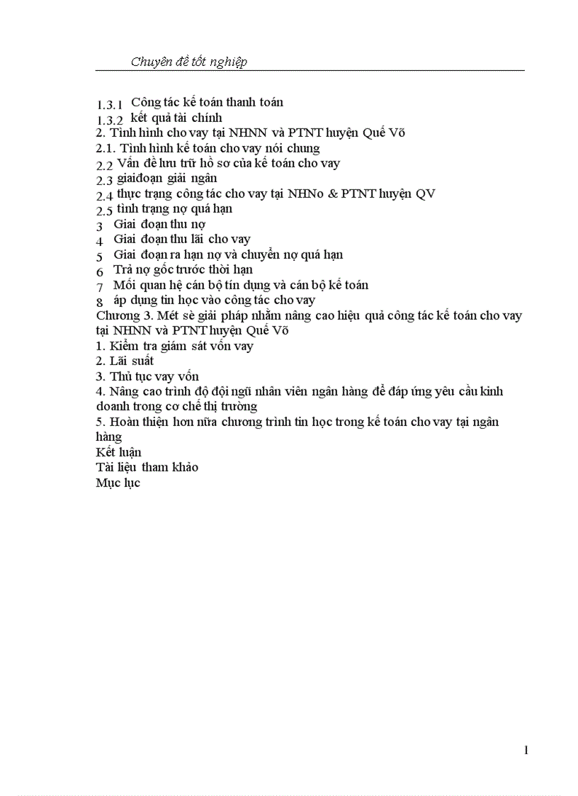 image for page Một số giải pháp nhằm nâng cao hiệu quả công tác kế toán cho vay tại NHNo và PTNT huyện Quế Võ 1
