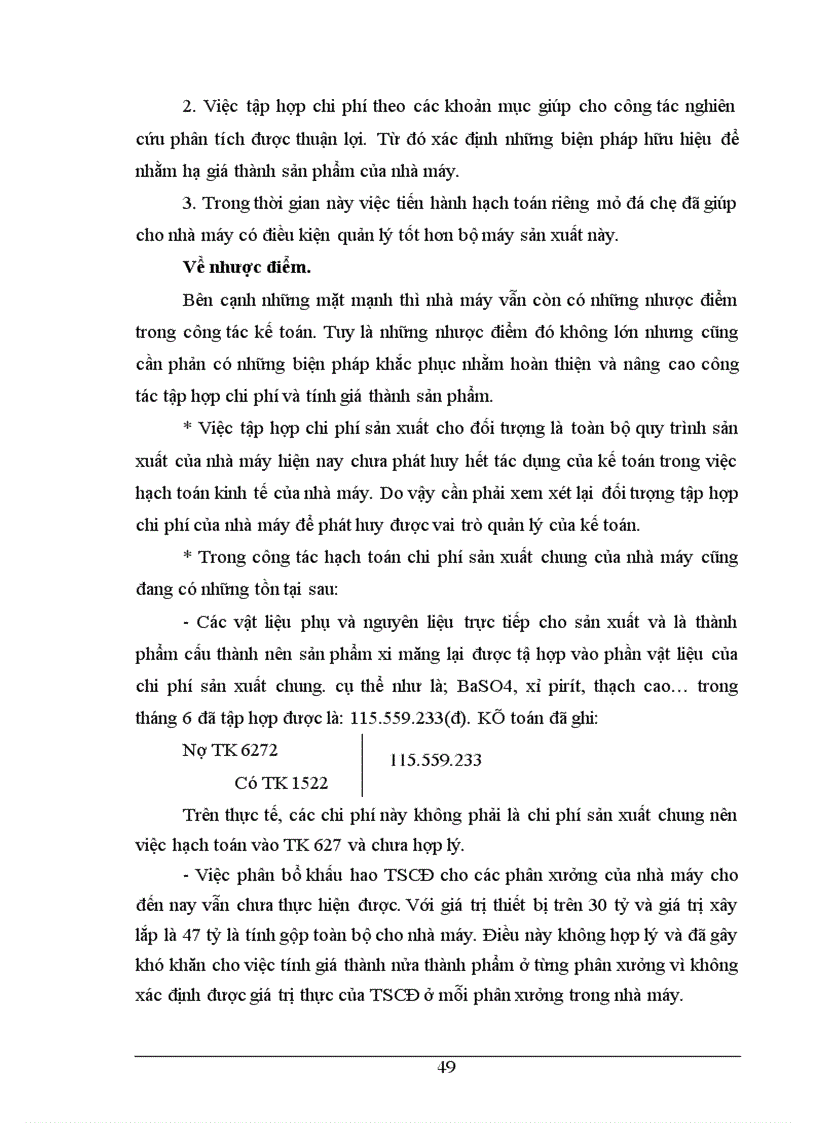 image for page Tình hình thực tế về công tác kế toán tập hợp chi phí sản xuất và tình giá thành sản phẩm ở Nhà máy xi măng Sông Đà thuộc công ty xây lắp vật tư vận tải Sông Đà