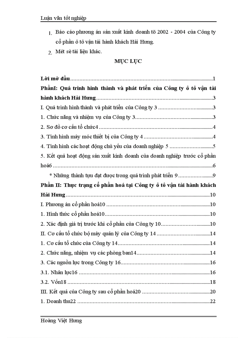 image for page Thực trạng và những bài học kinh nghiệm cổ phần hoá tại Công ty cổ phần ô tô vận tải hành khách Hải Hưng 1