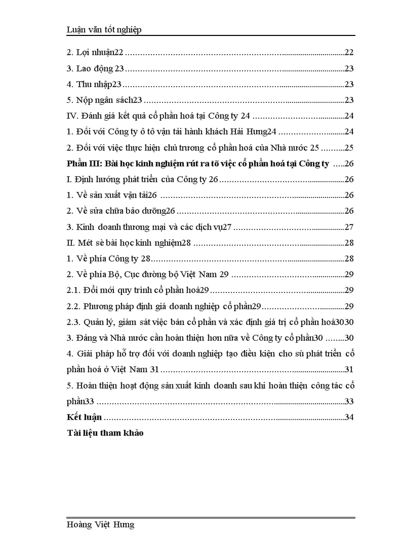 image for page Thực trạng và những bài học kinh nghiệm cổ phần hoá tại Công ty cổ phần ô tô vận tải hành khách Hải Hưng 1