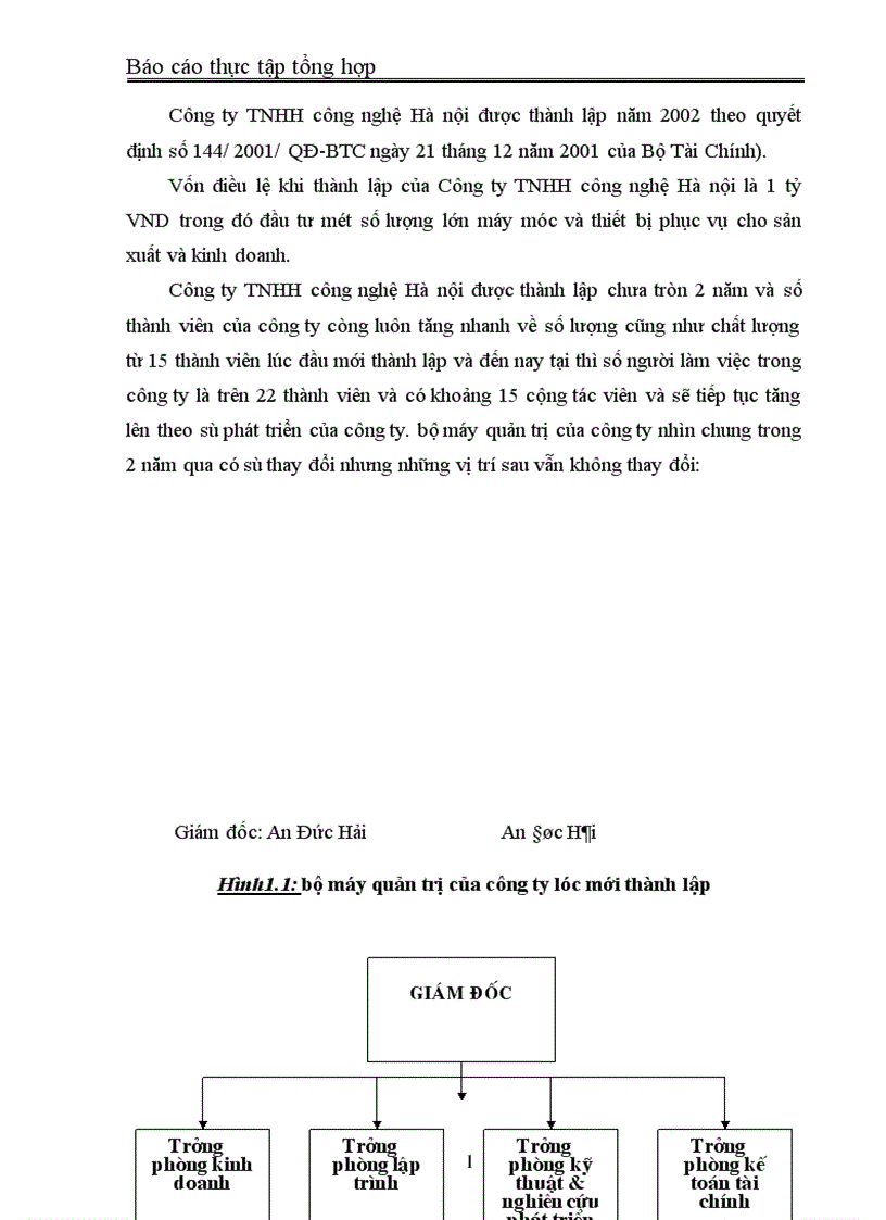 image for page Báo cáo thực tập tổng hợp tại Công ty TNHH công nghệ Hà nội