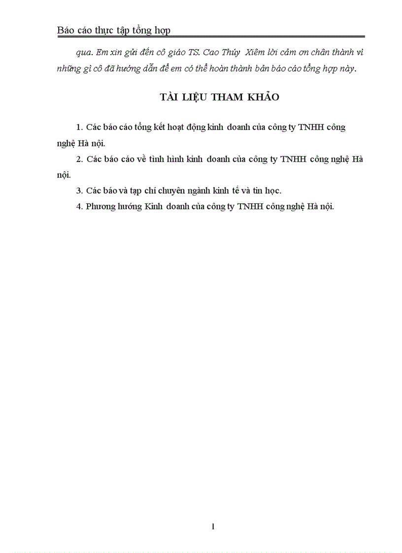 image for page Báo cáo thực tập tổng hợp tại Công ty TNHH công nghệ Hà nội