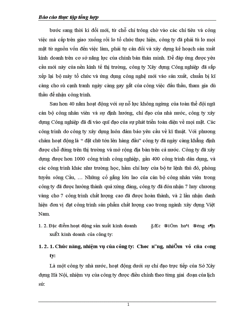 image for page Báo cáo thực tập tổng hợp tại công ty Xây dựng Công nghiệp Hà Nội