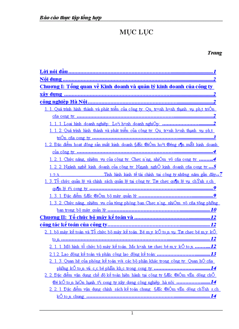 image for page Báo cáo thực tập tổng hợp tại công ty Xây dựng Công nghiệp Hà Nội