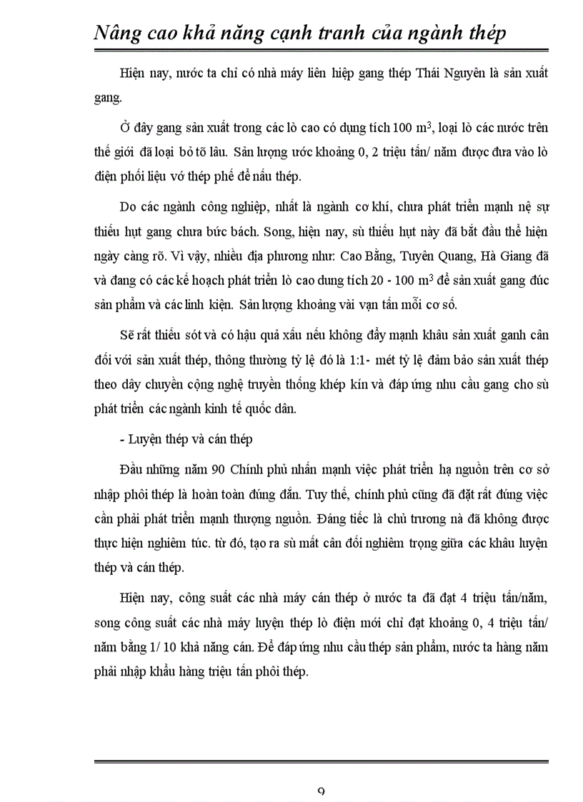 image for page Nâng cao khả năng cạnh tranh của ngành thép nước ta trong qúa trình hội nhập khu vực và quốc tế
