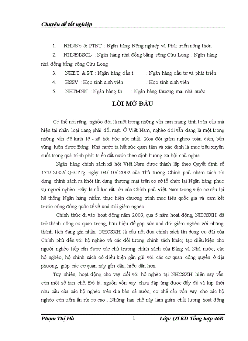 image for page Nâng cao chất lượng hoạt động cho vay đối với hộ nghèo tại Ngân hàng chính sách xã hội Việt Nam 1