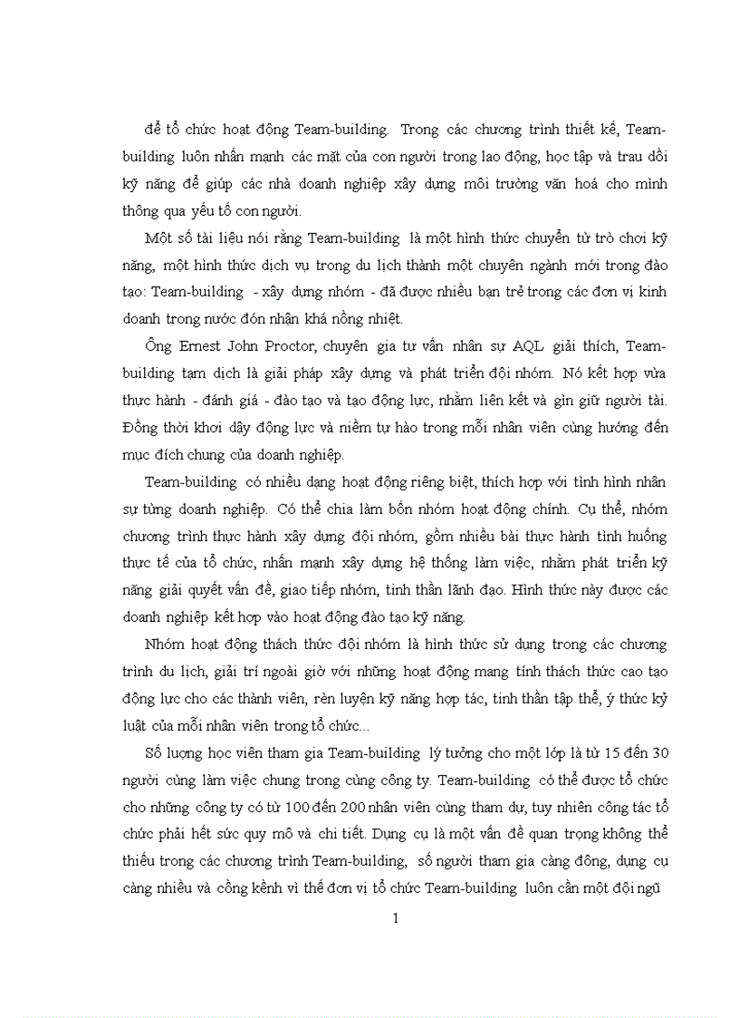 image for page Thực trạng và giải pháp nhằm phát triển sản phẩm du lịch kết hợp rèn luyện kỹ năng teambuilding tại công ty Thương Mại và Du Lịch Văn Hóa