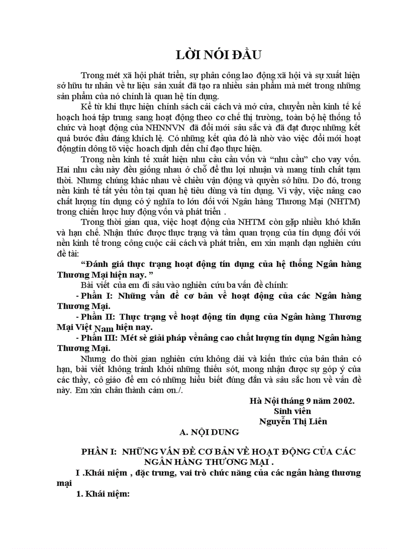 image for page Đánh giá thực trạng hoạt động tín dụng của hệ thống Ngân hàng Thương Mại hiện nay 1