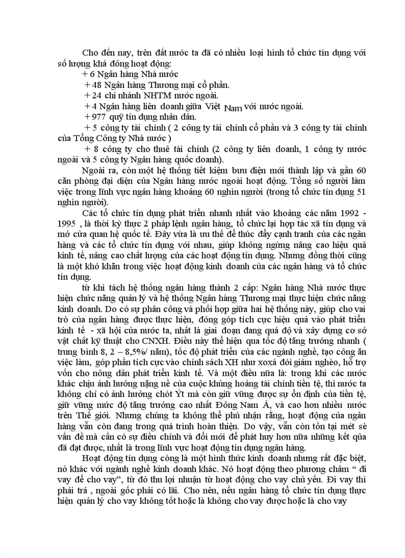 image for page Đánh giá thực trạng hoạt động tín dụng của hệ thống Ngân hàng Thương Mại hiện nay 1