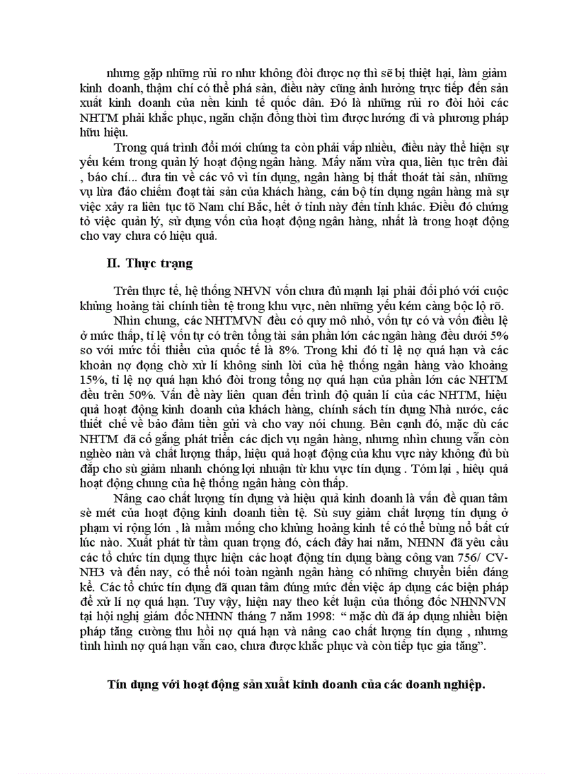 image for page Đánh giá thực trạng hoạt động tín dụng của hệ thống Ngân hàng Thương Mại hiện nay 1
