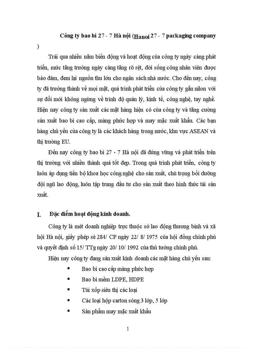 image for page Báo cáo thực tập tổng hợp tại Công ty bao bì 27 7 Hà nội