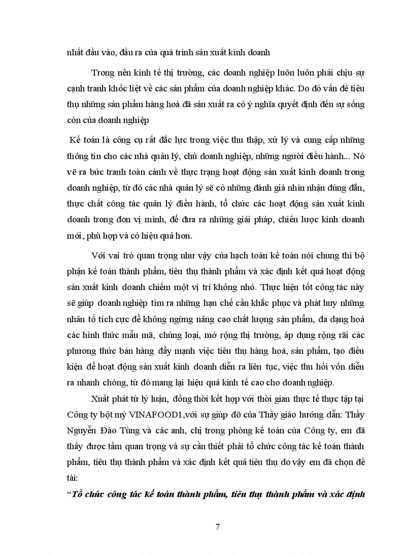 image for page Tổ chức công tác kế toán thành phẩm tiêu thụ thành phẩm và xác định kết quả tiêu thụ thành phẩm tại Công ty bột mỳ VINAFOOD1