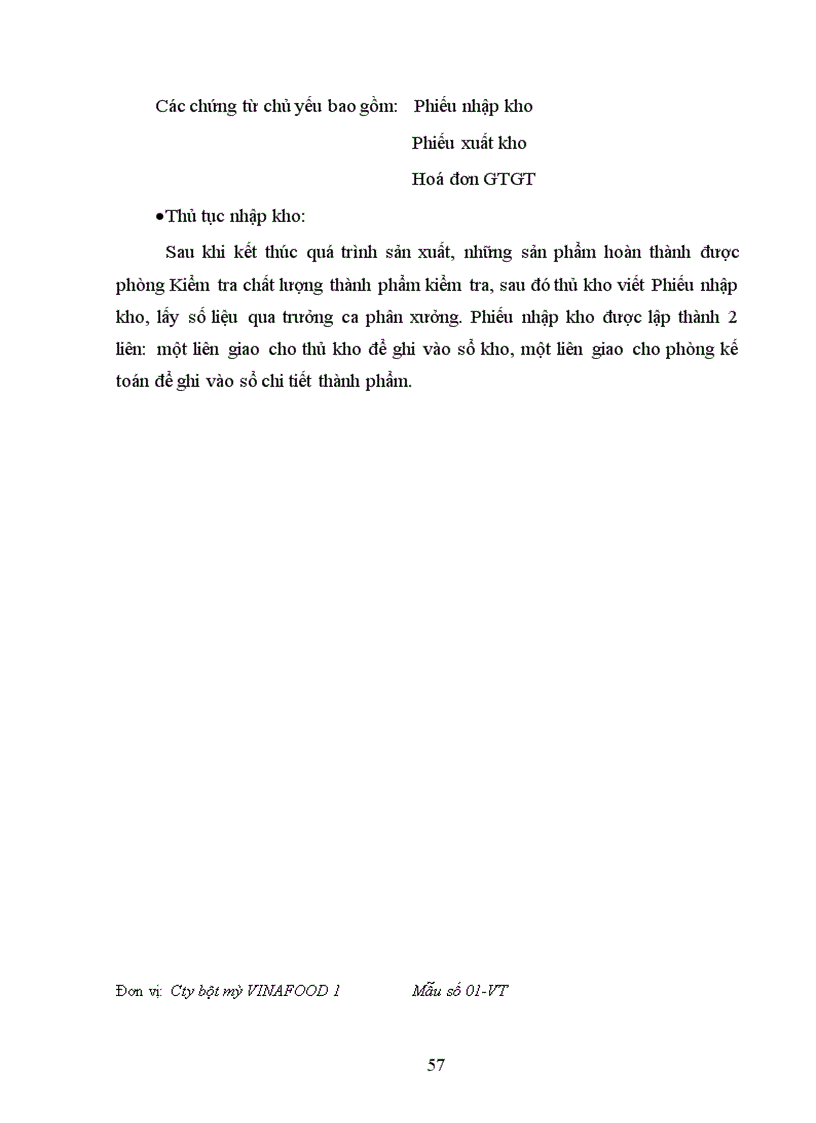 image for page Tổ chức công tác kế toán thành phẩm tiêu thụ thành phẩm và xác định kết quả tiêu thụ thành phẩm tại Công ty bột mỳ VINAFOOD1