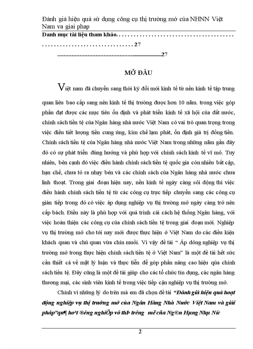image for page Đánh giá hiệu quả hoạt động nghiệp vụ thị trường mở của Ngân Hàng Nhà Nước Việt Nam và giải pháp 1