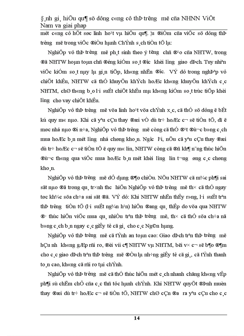image for page Đánh giá hiệu quả hoạt động nghiệp vụ thị trường mở của Ngân Hàng Nhà Nước Việt Nam và giải pháp 1
