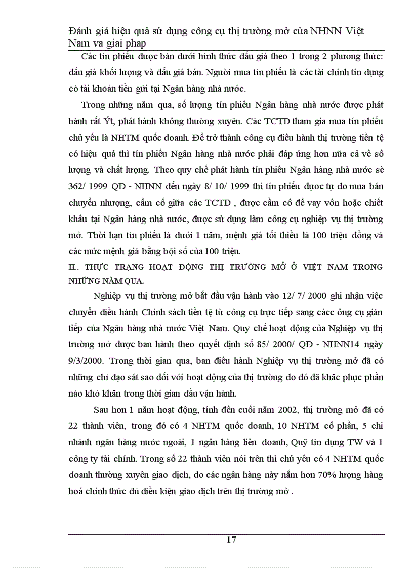 image for page Đánh giá hiệu quả hoạt động nghiệp vụ thị trường mở của Ngân Hàng Nhà Nước Việt Nam và giải pháp 1