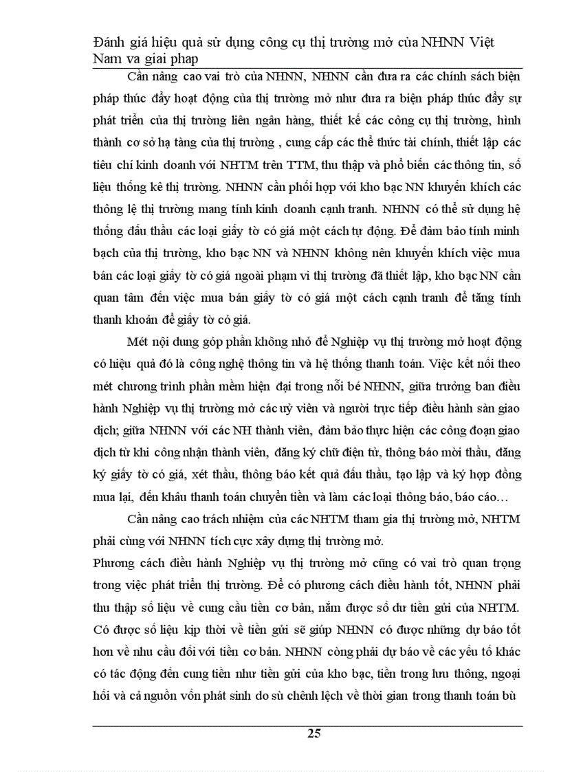 image for page Đánh giá hiệu quả hoạt động nghiệp vụ thị trường mở của Ngân Hàng Nhà Nước Việt Nam và giải pháp 1