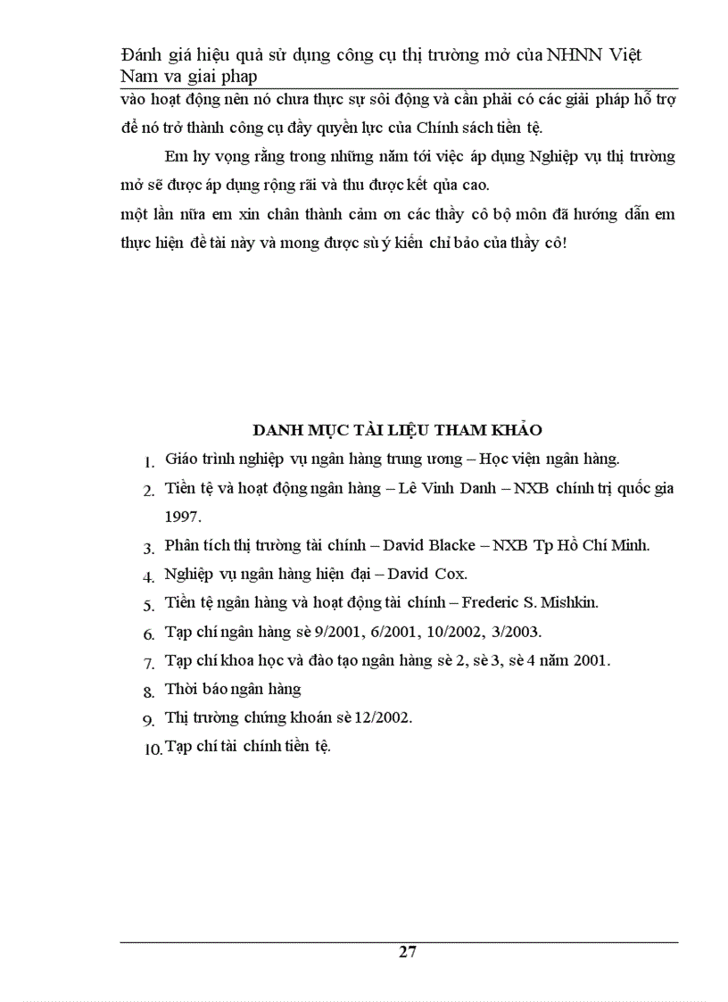 image for page Đánh giá hiệu quả hoạt động nghiệp vụ thị trường mở của Ngân Hàng Nhà Nước Việt Nam và giải pháp 1