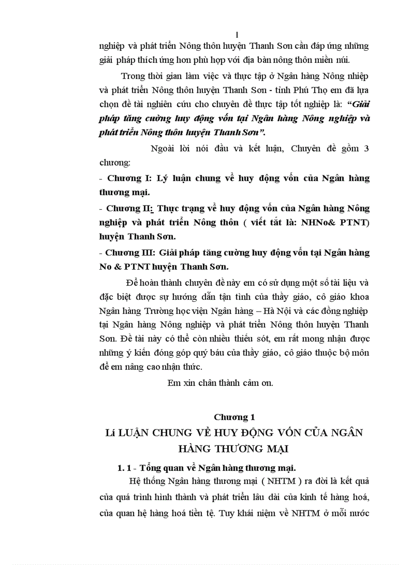 image for page Giải pháp tăng cường huy động vốn tại Ngân hàng Nông nghiệp và phát triển Nông thôn huyện Thanh Sơn 1