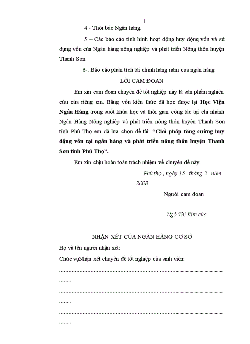 image for page Giải pháp tăng cường huy động vốn tại Ngân hàng Nông nghiệp và phát triển Nông thôn huyện Thanh Sơn 1