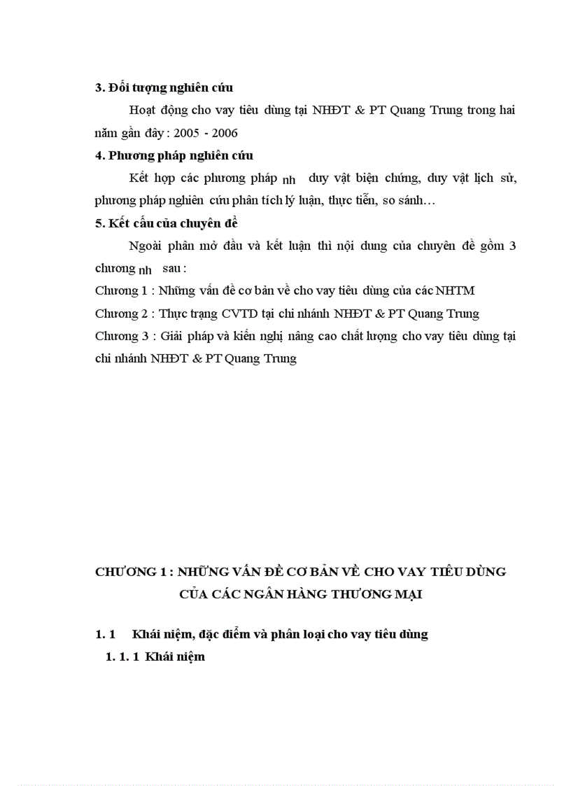 image for page Cho vay tiêu dùng tại NHĐT PT Quang Trung thực trạng và giải pháp