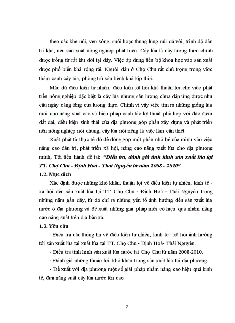 image for page Điều tra đánh giá tình hình sản xuất lúa tại TT Chợ Chu Định Hoá Thái Nguyên từ năm 2008 2010