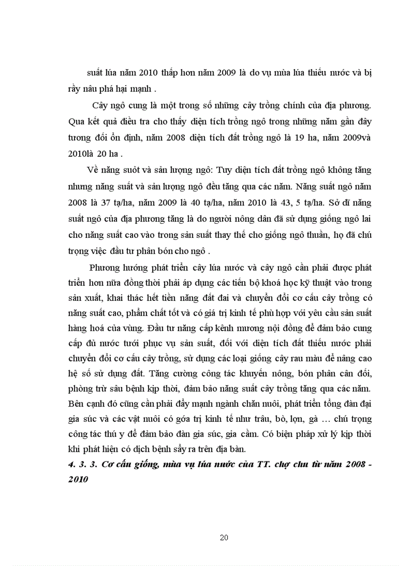image for page Điều tra đánh giá tình hình sản xuất lúa tại TT Chợ Chu Định Hoá Thái Nguyên từ năm 2008 2010