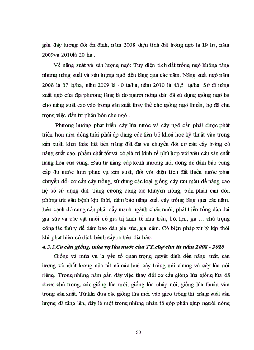 image for page Điều tra đánh giá tình hình sản xuất lúa tại TT Chợ Chu Định Hoá Thái Nguyên từ năm 2008 2010