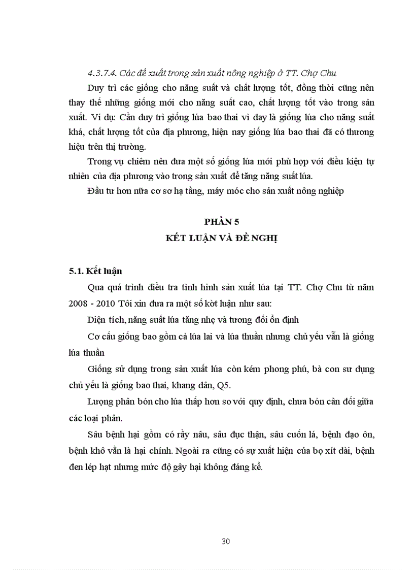 image for page Điều tra đánh giá tình hình sản xuất lúa tại TT Chợ Chu Định Hoá Thái Nguyên từ năm 2008 2010