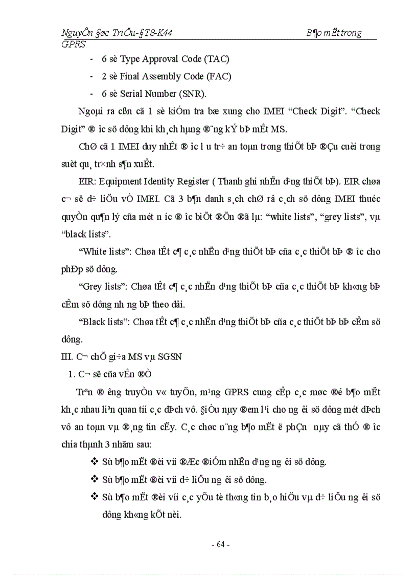 image for page Bảo mật trong GPRS