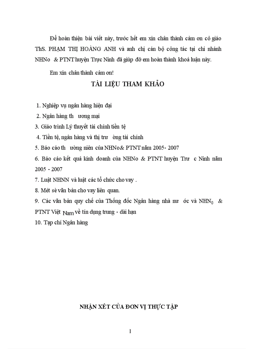 image for page Giải pháp nâng cao chất lượng cho vay trung và dài hạn tại Chi nhánh Ngân hàng Nông nghiệp và Phát triển nông thôn huyện Trực Ninh tỉnh Nam Định 1