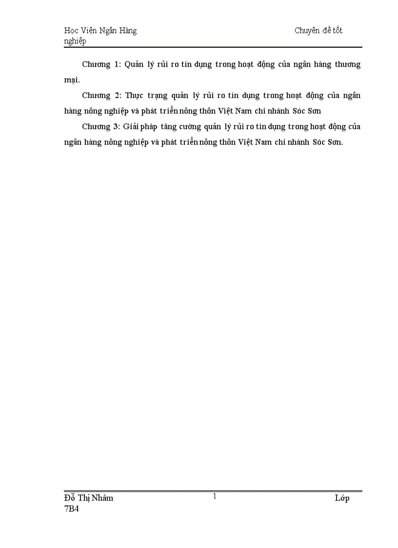 image for page Tăng cuờng quản lý rủi ro tín dụng tại Ngân hàng Nông nghiệp và Phát triển nông thôn Việt Nam chi nhánh Sóc Sơn