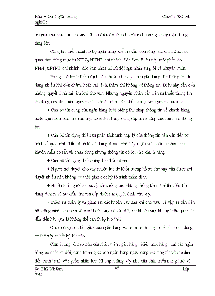 image for page Tăng cuờng quản lý rủi ro tín dụng tại Ngân hàng Nông nghiệp và Phát triển nông thôn Việt Nam chi nhánh Sóc Sơn