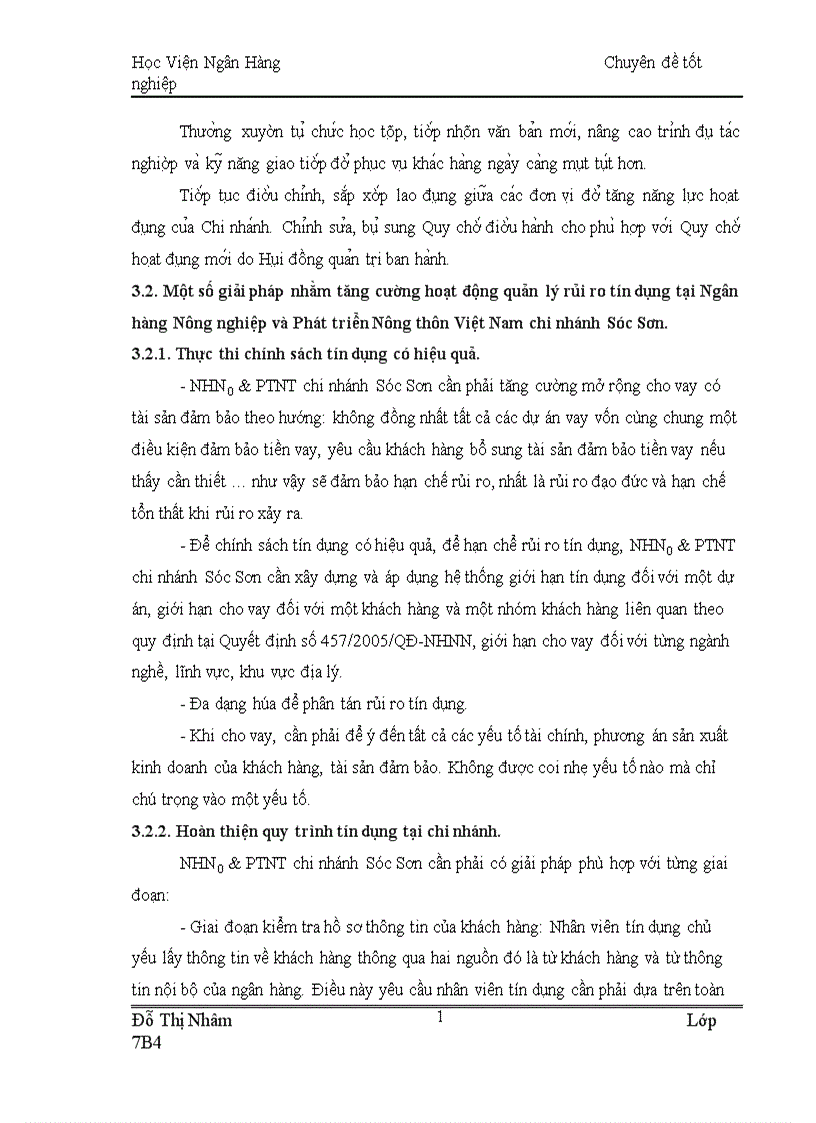 image for page Tăng cuờng quản lý rủi ro tín dụng tại Ngân hàng Nông nghiệp và Phát triển nông thôn Việt Nam chi nhánh Sóc Sơn