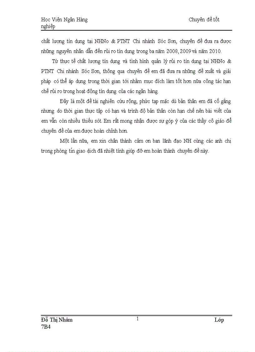 image for page Tăng cuờng quản lý rủi ro tín dụng tại Ngân hàng Nông nghiệp và Phát triển nông thôn Việt Nam chi nhánh Sóc Sơn