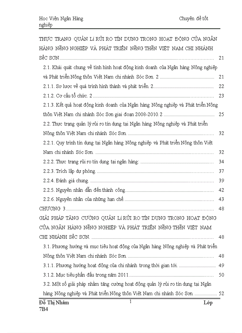 image for page Tăng cuờng quản lý rủi ro tín dụng tại Ngân hàng Nông nghiệp và Phát triển nông thôn Việt Nam chi nhánh Sóc Sơn