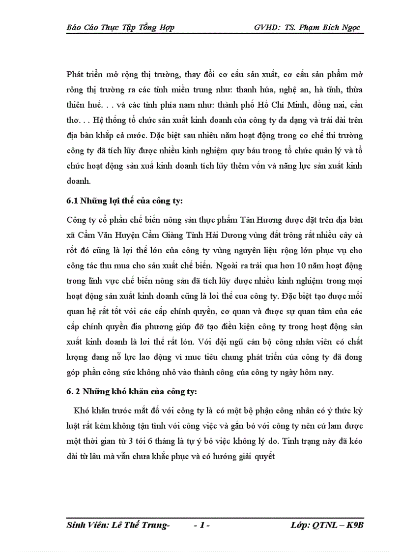 image for page Tình hình hoạt động sản xuất kinh doanh của công ty cổ phần chế biến biến nông sản thực phẩm Tân Hương