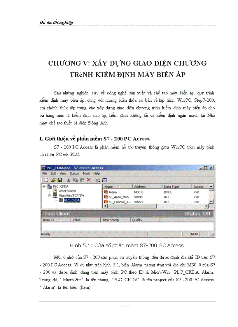image for page Nghiên cứu và ứng dụng phần mềm WinCC và Step7 200 của hãng SIEMENS xây dựng hệ thống tự động kiểm định chất lượng máy biến áp