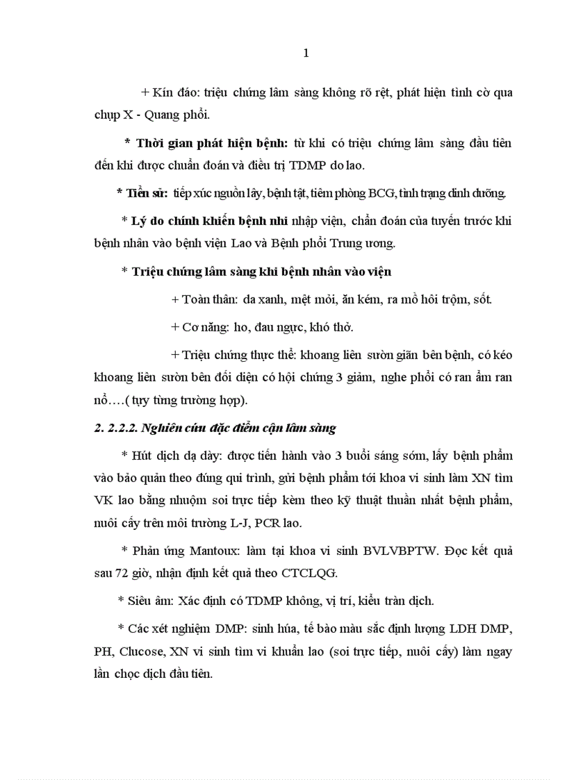image for page Nghiên cứu đặc điểm lâm sàng cận lâm sàng và kết quả bước đầu điều trị tràn dịch màng phổi do lao ở trẻ em