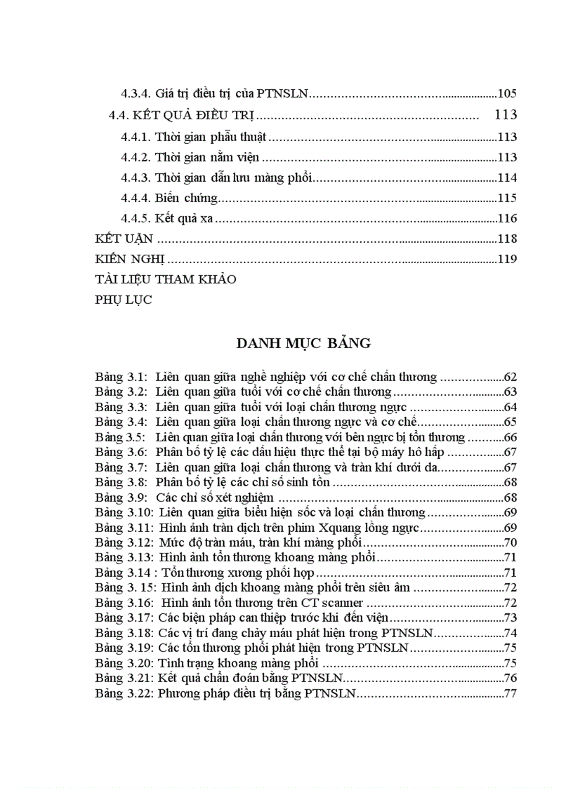 image for page Nghiên cứu ứng dụng phẫu thuật nội soi lồng ngực trong chẩn đoán và điều trị chấn thương ngực