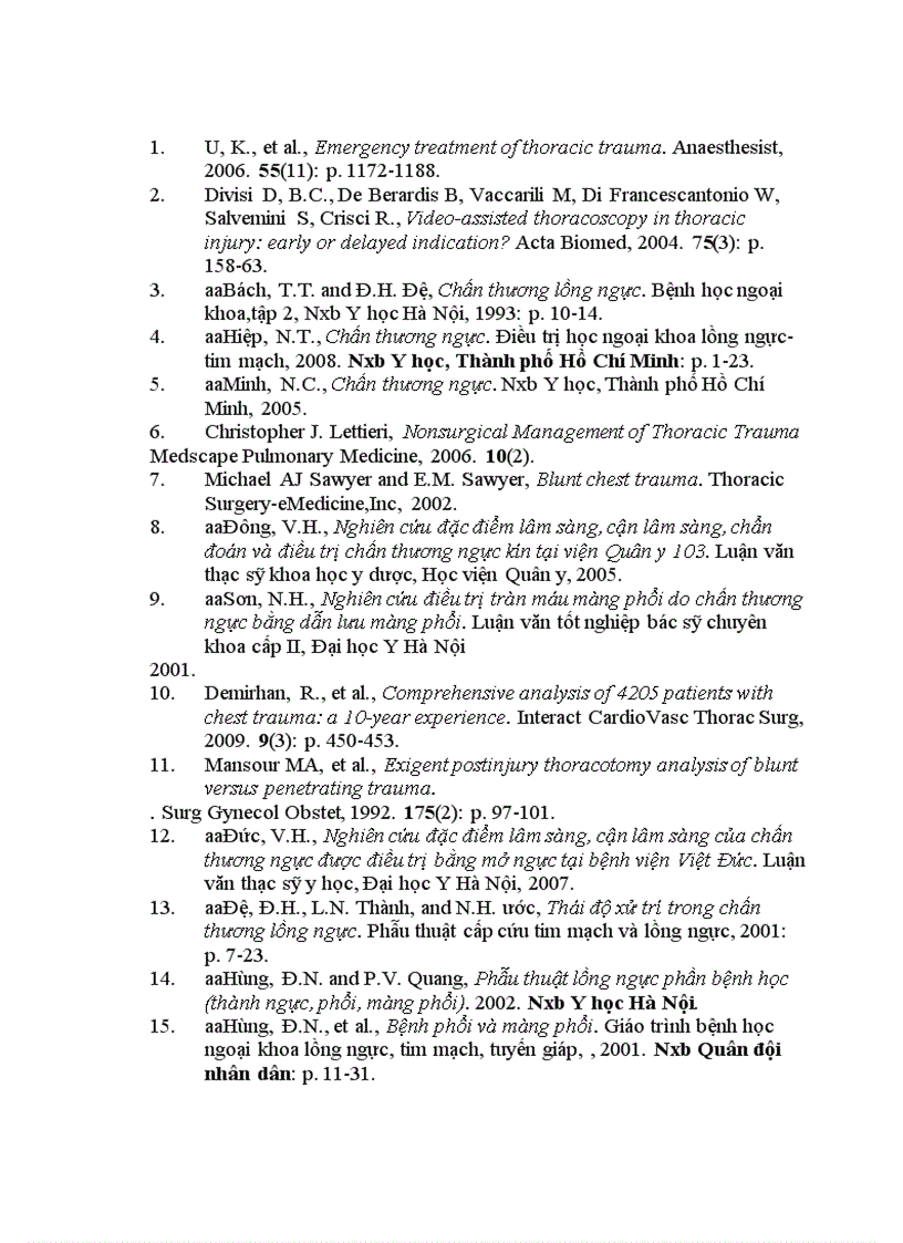 image for page Nghiên cứu ứng dụng phẫu thuật nội soi lồng ngực trong chẩn đoán và điều trị chấn thương ngực