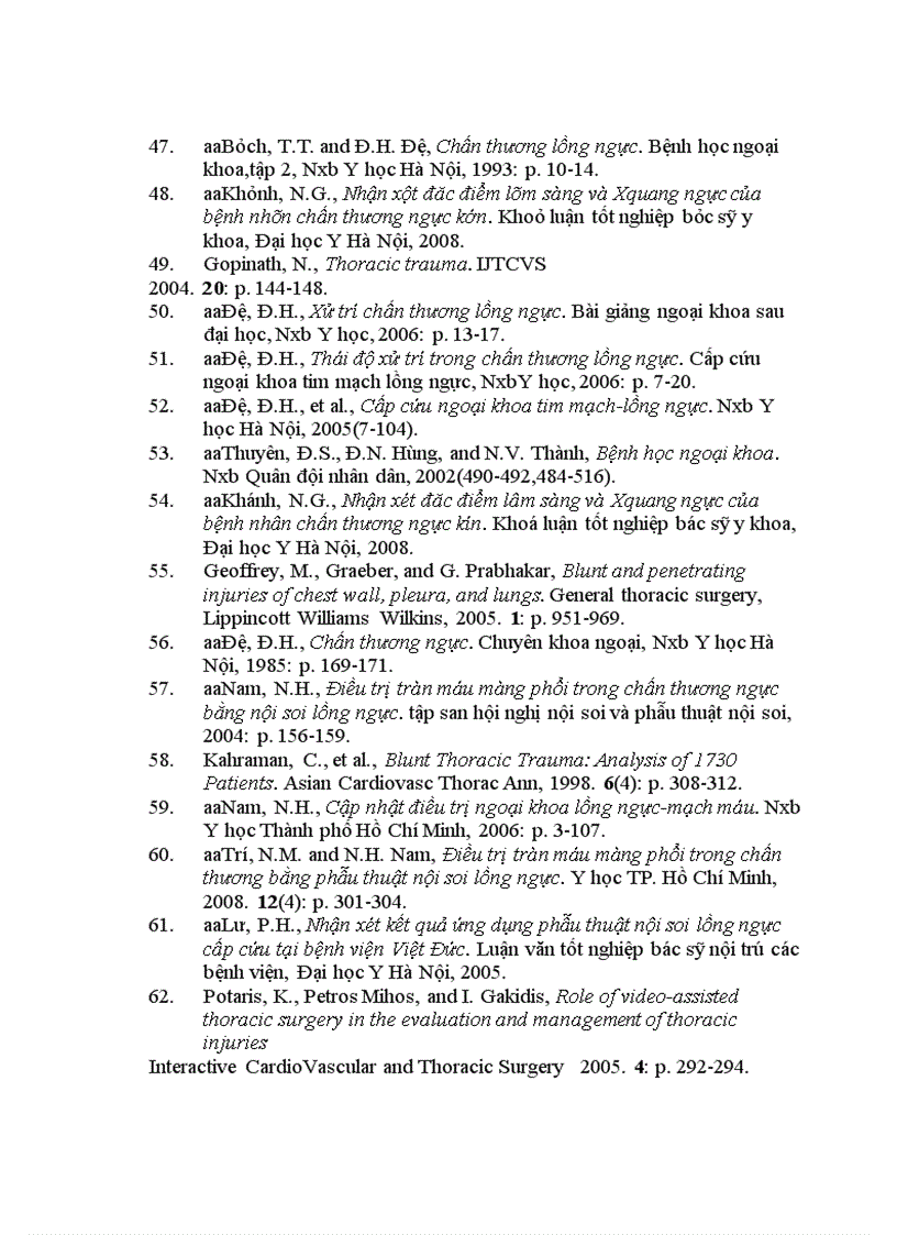 image for page Nghiên cứu ứng dụng phẫu thuật nội soi lồng ngực trong chẩn đoán và điều trị chấn thương ngực