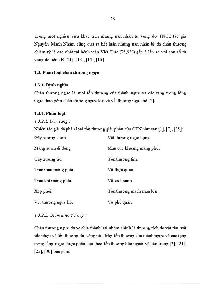 image for page Nghiên cứu hình thái của chấn thương ngực trên những nạn nhân tử vong do TNGT đường bộ qua giám định Y Pháp