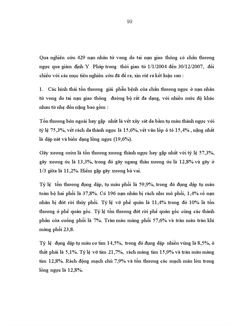 image for page Nghiên cứu hình thái của chấn thương ngực trên những nạn nhân tử vong do TNGT đường bộ qua giám định Y Pháp