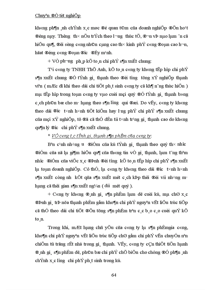 image for page Công tác kế toán tập hợp chi phí sản xuất và tính giá thành sản phẩm tại Công ty TNHH Thế Anh 1