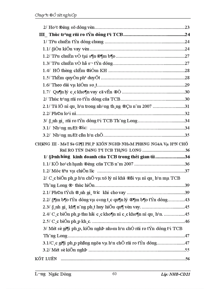 image for page Một số giải pháp hạn chế rủi ro tín dụng tại Ngân hàng Thương mại Cổ phần Kỹ thương Techcombank chi nhánh Thăng long 1