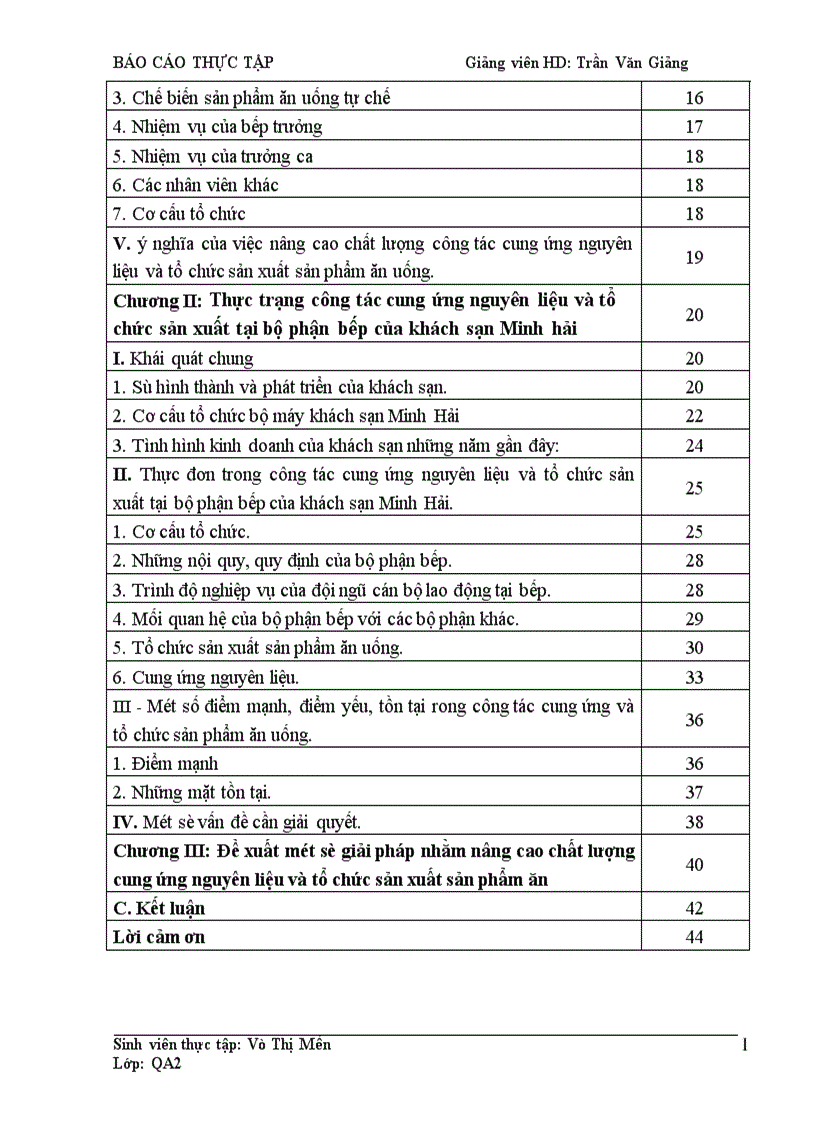 image for page Nghiên cứu khảo sát vấn đề cung ứng nguyên liệu và tổ chức sản xuất tại bộ phận bếp của khách sạn Minh Hải