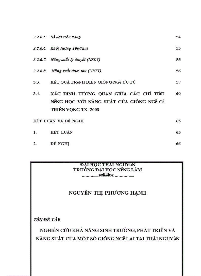 image for page Nghiên cứu khả năng sinh trưởng phát triển và năng suất của một số giống ngô lai tại tỉnh Thái Nguyên