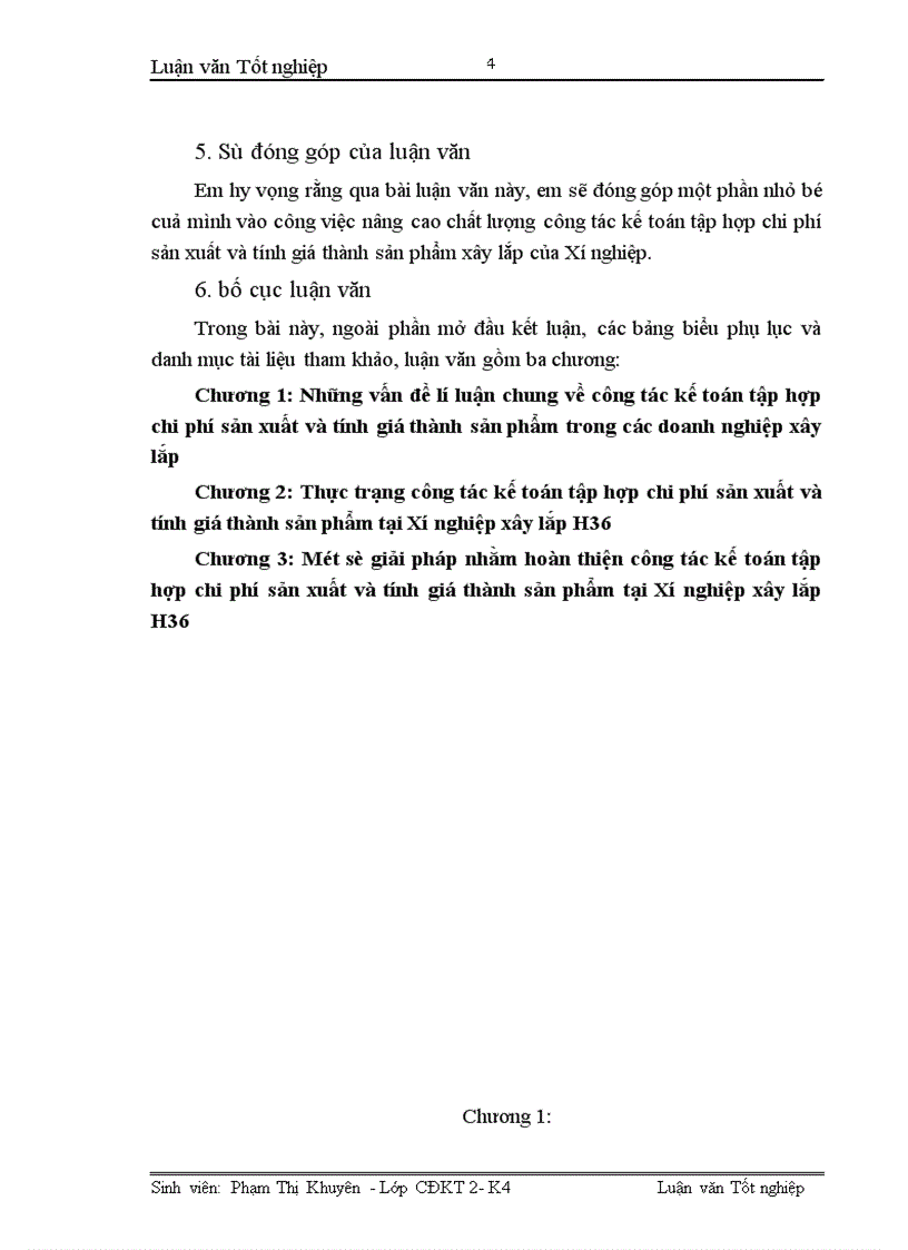 image for page Hoàn thiện công tác kế toán tập hợp chi phí sản xuất và tính giá thành sản phẩm xây lắp tại Xí nghiệp xây lắp H36 Công ty xây lắp hoá chất 1